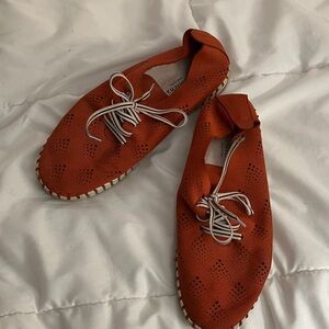 Women's Orange Perforated Shoes
